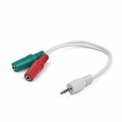 slomart adapter mini jack 4-pin (m)->2x mini jack (f) 20cm