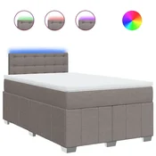Vidaxl Box spring postelja z vzmetnico taupe 120x190 cm blago