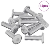 Vidaxl Vijak 12 szt. srebrna 8 x 25 mm Jeklo