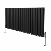 MONSTER Ovalni stebrični radiator in ventili - 600 mm x 1200 mm - črn, (21569765)