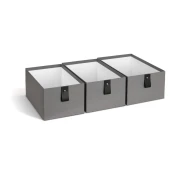 Sive kartonaste škatle za shranjevanje v kompletu 3 ks 20,5x29,5x14,5 cm Aston Paper Laminate – Bigso