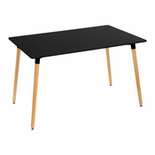 Crni blagovaonski stol s crnom plocom stola 80x120 cm – Casa Selección