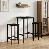 vidaXL Barski stol 2 pcs Črni hrast 40 x 32 x 64 cm Inženirski les