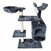 slomart praskalnik za mačke gloria jarama drevo siva les papir sisal (35 x 100 x 60 cm)