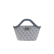 GUESS Nakupovalna torba Guess Cabas Lindsey Mini Slate Logo siva