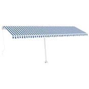 Vidaxl Prostostoječa ročno zložljiva tenda 600x350 cm modra/bela