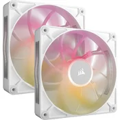 Corsair iCUE LINK RX140 MAX RGB ventilator za računalnik, 14 cm, bela, 2 kosa
