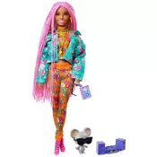 Mattel Barbie Extra s ružicastim pletenicama u cvjetnim tajicama
