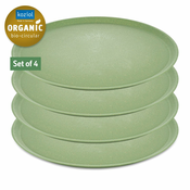 Plastičen krožnik CONNECT, set 4 kosov, 25,5 cm, naravno zeleno listje, Koziol