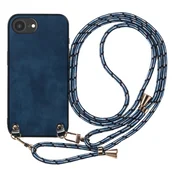AVIZAR Etui za iPhone 17e videz vintage usnja z nastavljivo vrvico, Nočno modra, (5000275110)