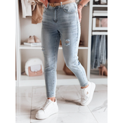 Spodnie damskie jeansowe mom fit MOMWAY niebieskie Dstreet