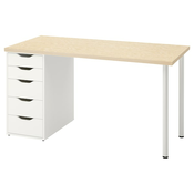 MITTCIRKEL / ALEX Radni sto, živopisna imitacija bora/bela, 140x60 cm