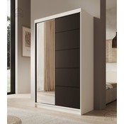 Garderobna omara z drsnimi vrati Castello - 120 cm - bela/črna
