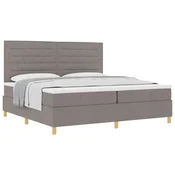 Vidaxl Postelja z vzmetnico z vzmetnico Taupe 200 x 200 cm blago
