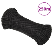 Radno uže crni 6 mm 250 m od polipropilena