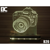 Black Cut 3D Lampa Foto aparat Toplo bela