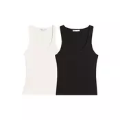 Bershka Top črna/bela