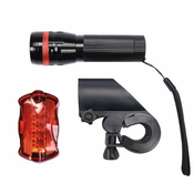 TOYA Vorel Komplet kolesarskih svetilk: Sprednji 3W Cree Led + zadnji 5 Led 88422