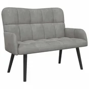 Vidaxl Kavč za 2 osebi Svetlo siva 115 x 61 x 87 cm Žamet