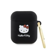 HELLO KITTY Hello Kitty Silikonski 3D Kitty Head - AirPods 1/2 gen etui (črn)