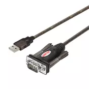 UNITEK Y-105 - Black - 1.5 m - USB Type-A - DB-9 - Male - Male