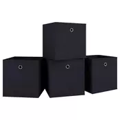 MID.YOU Set Zložljivih Zabojev Boxas, Črna, 4 Kos