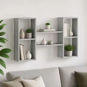 vidaXL Stenska polica Siva Sonoma 102 x 17 x 59 cm Inženirski les