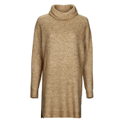 Vila Kratke obleke VICILIA ROLLNECK L/S KNIT TUNIC/SU Bež