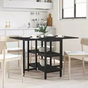 vidaXL Jedilna miza 122 x 80 x 76,5 cm Inženirski les Črni hrast