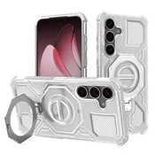 Hibridna maska Carbon Shield Pro za Samsung Galaxy S25 Plus - white transparent