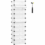 Stojalo za čevlje, plastična škatla za čevlje, z 10 predelki, vsak predelek 40 x 30 x 17 cm | SONGMICS