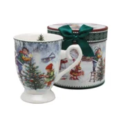 Božična porcelanasta skodelica 330 ml dekorativna darilna škatla božično drevo
