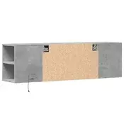 Zidni TV ormaric s LED svjetlima boja betona 135x31x39,5 cm