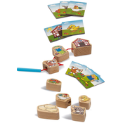 Lesena logična igra kmetija Threading Game Eichhorn 13 lesenih kock in predlog 13 od 24 mes