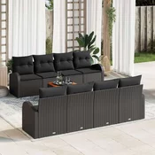 vidaXL vidaXL Set vrtnih sofe  Set 7 Črna Ratan Set vrtnih sofe Pravokotna, (22093285)