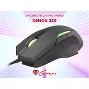 Miška GENESIS XENON 220 gaming RGB, optična, 7.tipk 6400dpi, črna, USB