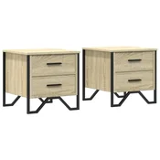 Vidaxl Nočna omarica 2 kosa sonoma hrast 40x41x40 cm inženirski les