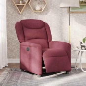 MAISON CHIC Električni naslanjač - Relax naslanjač vinsko rdeče blago, (22062619)