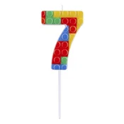 JUNIOR svijeća za tortu u Lego stilu, set od 7 komada, 10,5 cm