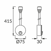 LED stenska 3,5W svetilka 4000K 245lm IP20 BELA