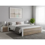 Ljubki dom Postelja IKAROS DOUBLE 180 x 200 cm, bela/hrast sonoma Posteljno dno: Letveno posteljno dno, Vzmetnica: Vzmetnica Somnia 17 cm
