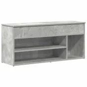 Vidaxl Lavica za čevlje Betonsko siva 102x30,5x45 cm Inženirski les