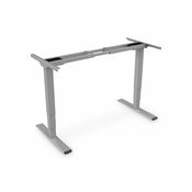 Height Adjustable Standing Desk Frame Dual motor, 3-stages, grey