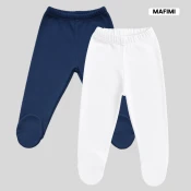 Mafimi Pamucne Pantalonice sa stopicom set od 2 - teget/bela