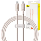 BASEUS Baseus USB-C na USB-C hitri polnilni kabel Habitat Series 100 W, 1 m (roza)