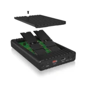 Icybox IB-2817MCL-C31 ohišje za 2 NVME SSD-ja s USB-C in USB-A priključkom