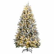 Vidaxl Umetna novoletna jelka 300 LED diod in komplet bučk 270 cm