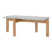 Klubska mizica s stekleno mizno ploščo v naravni barvi 55x105 cm Kob – noo.ma
