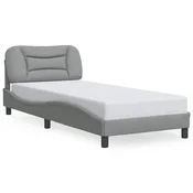 Vidaxl Posteljni okvir brez vzmetnice Hvar svetlo siv 90x200 cm blago