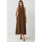 Hiccup Obleka Linen Feel mokka